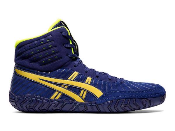 Asics Worstelschoenen Heren, AGGRESSOR Blauw/Goud/Bruin - Asics Aanbieding | B8940765-FB